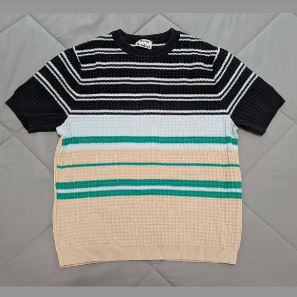 Acne Studios waffle textured short-sleeve sweater, size S-M - Picture 1 of 7